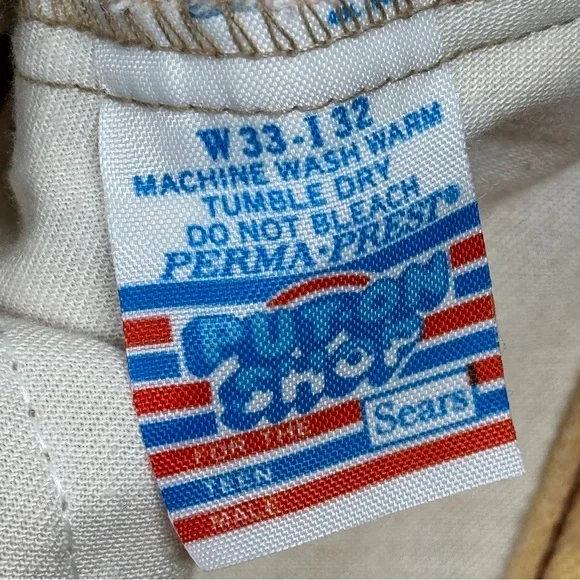 VTG 70s Put On Shop Sears Tan Tie Dye Jeans Retro Hipster Hippie Pants 31x30